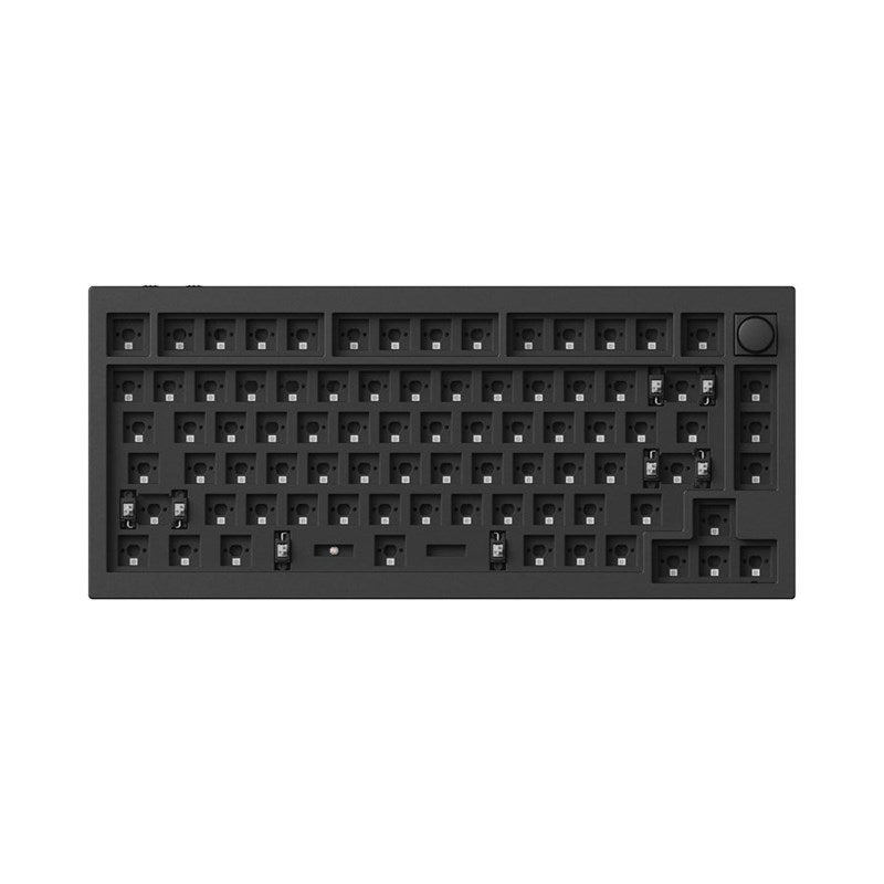 Keychron Q1 HE 75% RGB Backlight Swappable Fully Assembled Knob, QMK Wireless Mechanical Gaming Keyboard (Gateron Double-Rail Magnetic Nebula Switch) - Carbon Black - English/Arabic Keyboard