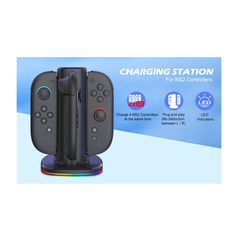 Storm Wyrm Charger Stand for Nintendo Switch 2, for 4 Joy-con Controllers (4 in 1)