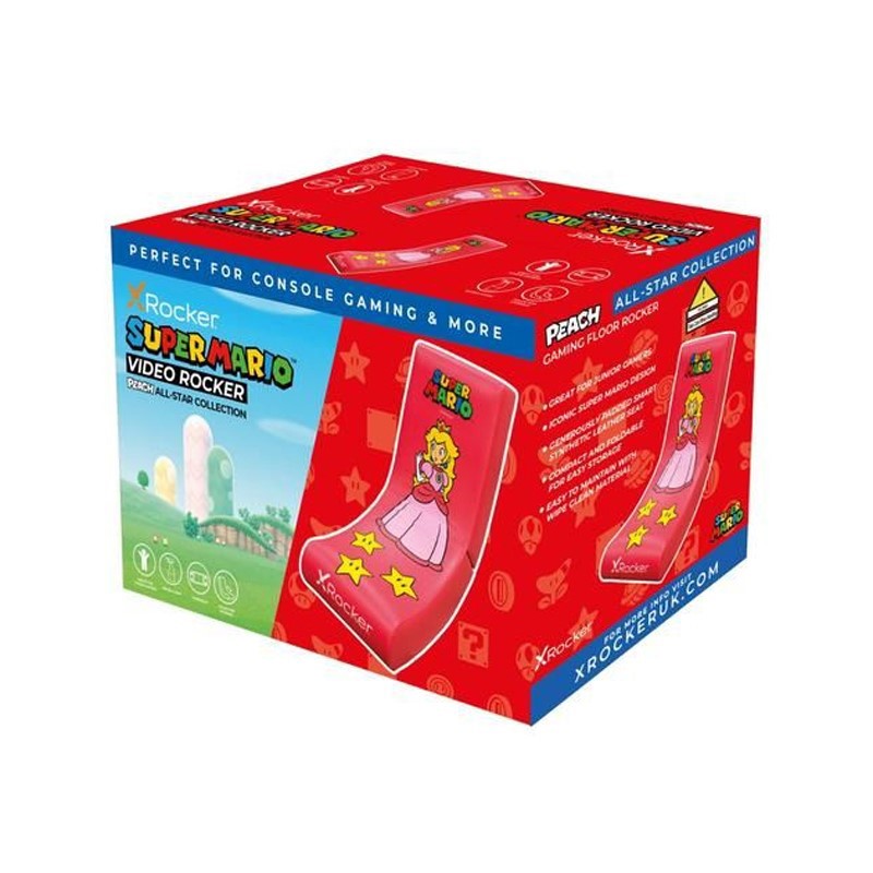 X-Rocker Nintendo All-Star Peach Video Rocker Gaming Chair + Anda Seat Luna Series Gaming Chair Large - Black/Blue