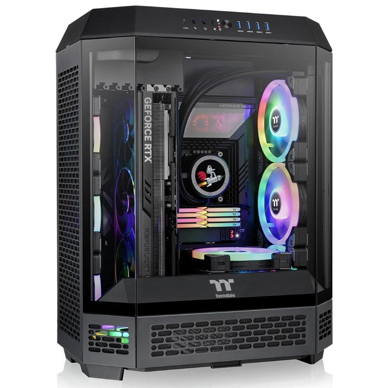 Thermaltake The Tower 600 ATX Mid Tower Gaming PC Case - Black (2 PWM Fans Included)