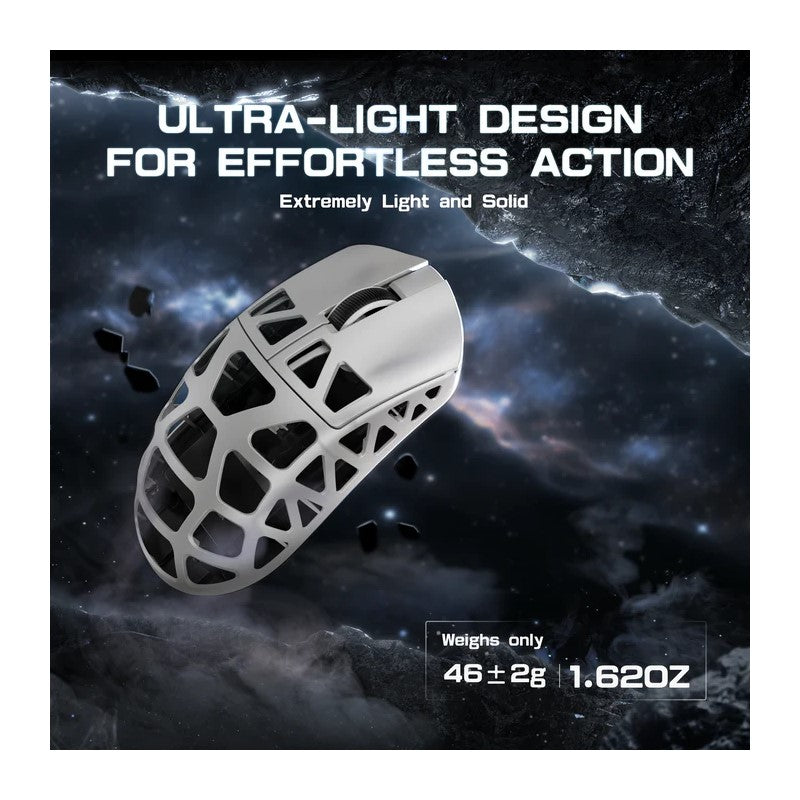 ATTACK SHARK R3 Magnesium Alloy Gaming Mouse 8K Wireless, 46g Magnesium Alloy SUPERLIGHT Gaming Mouse,  PAW3395 Sensor, BT/2.4G Wireless/Wired