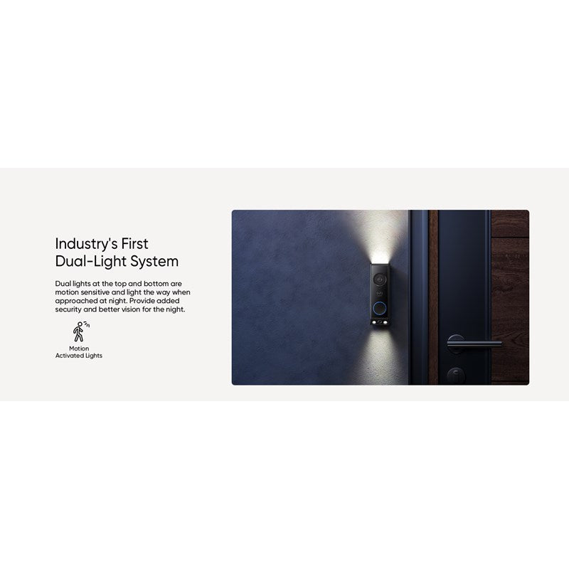 Eufy Video Doorbell E340 Kit With Chime 2K Dual Cameras - Black