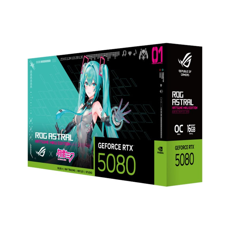 Asus ROG ASTRAL GeForce RTX 5080 OC 16 GB GDDR7 Hatsune Miku Edition Gaming Graphics Card