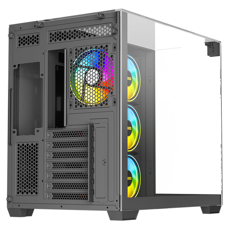 Twisted Minds Warden Rider Tempered Glass ATX Mid Tower Gaming Case - Black (3 ARGB Fans Included)