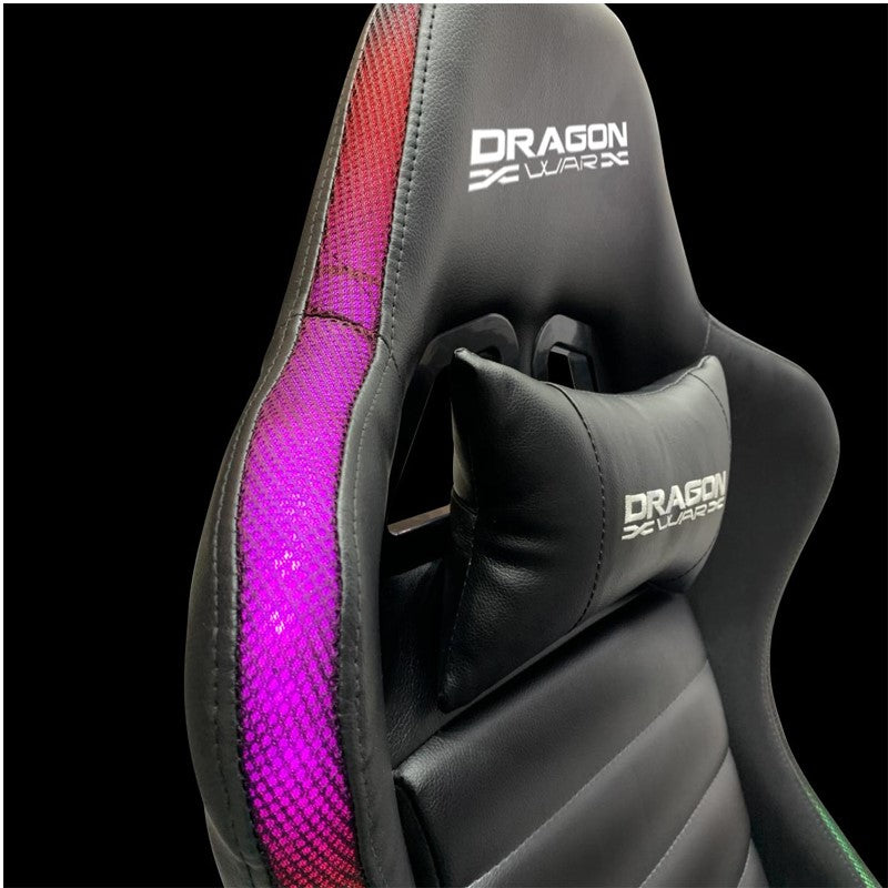 Dragon War GC-015 LED Racing Chair, 4D Armrest - Black