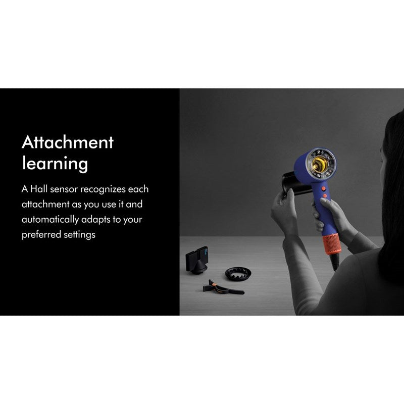 Dyson Supersonic Nural Hair Dryer, 3 Speed Settings (Attachments + Case) - Vinca Blue/Topaz