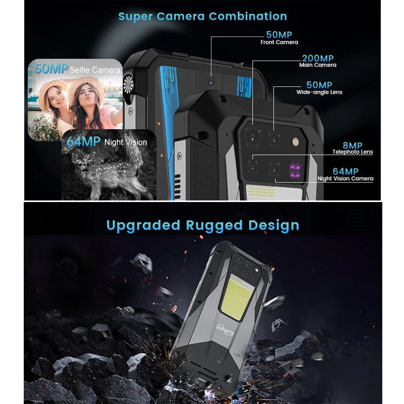 Unihertz 8849 TANK 3 Pro 18 GB, 512 GB Memory, 23800 mAh Largest Battery 5G Rugged Smartphone with Built-in DLP Projector (Global Version)