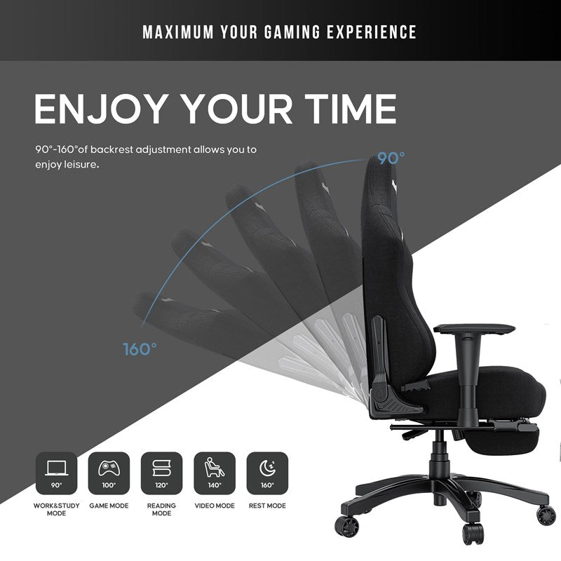 Andaseat Luna Pro with Footrest, Large Gaming Chair, Fabric