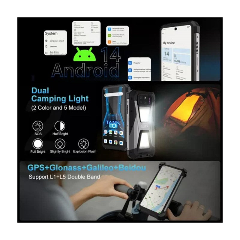 Unihertz 8849 TANK 3S 16 GB, 512 GB Memory, 15600 mAh Battery 5G Rugged Smartphone with Built-in Projector (Global Version)