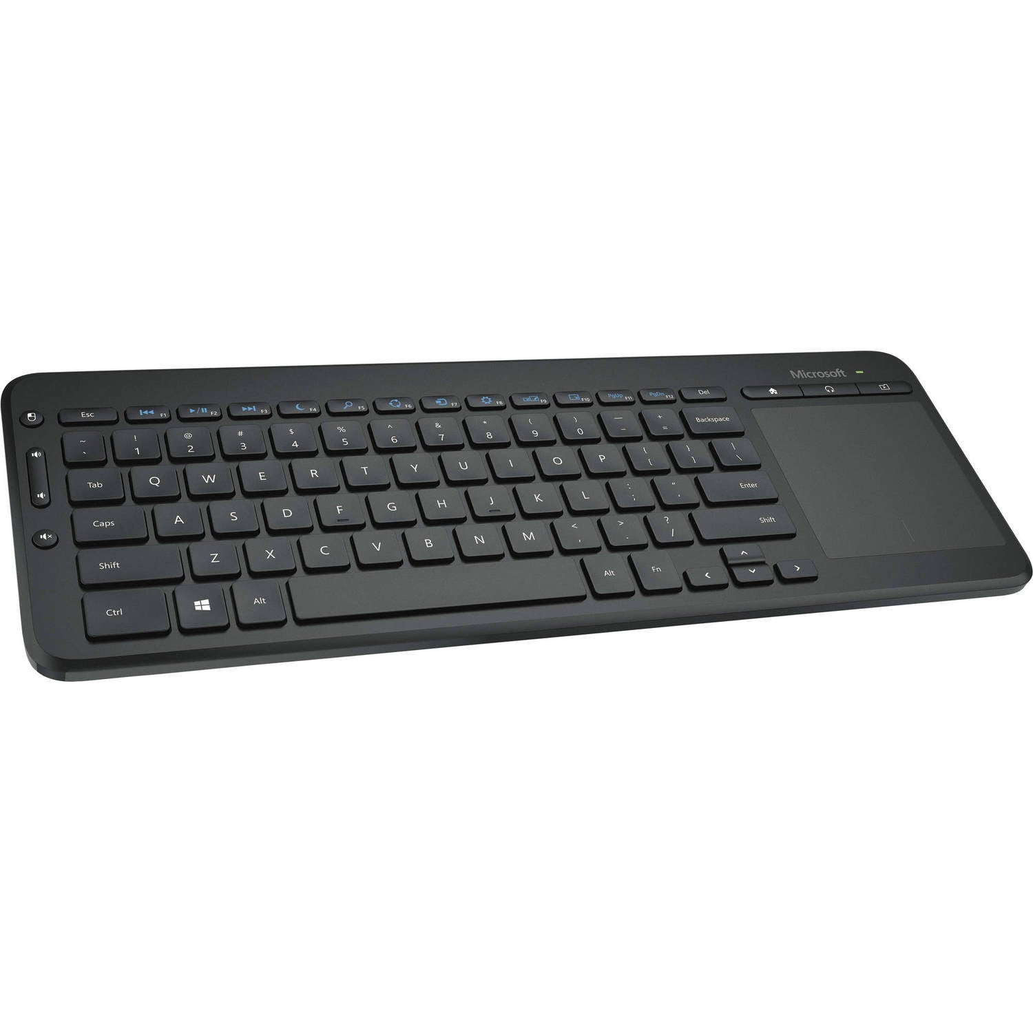 Microsoft Wireless All-In-One Media Keyboard Built in Multi-TouchPad, Comfortable Use - Black