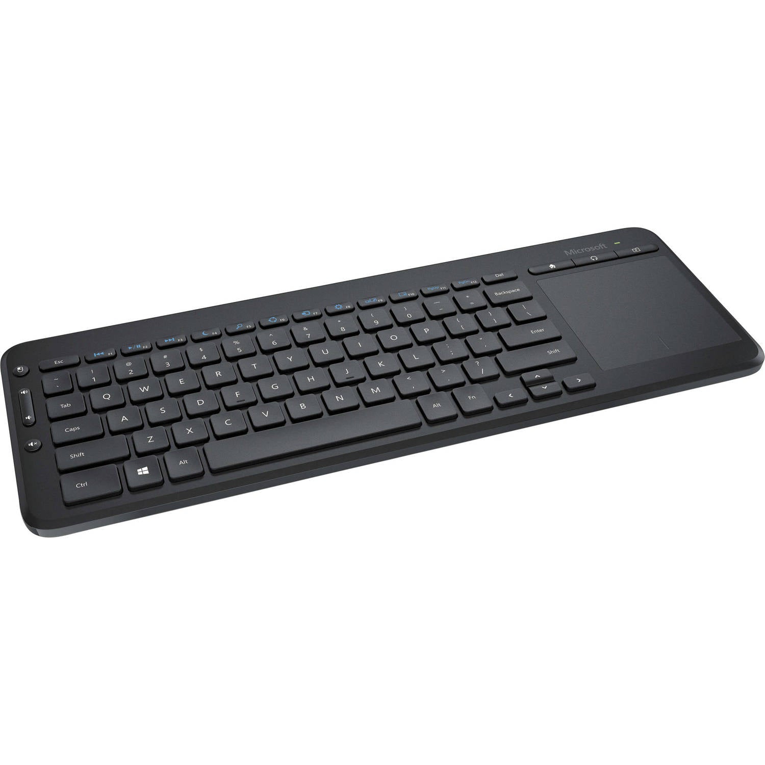 Microsoft Wireless All-In-One Media Keyboard Built in Multi-TouchPad, Comfortable Use - Black