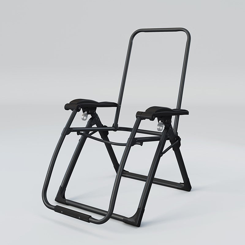Portable And Adjustable Breathable Zero Gravity Camping, Outdoor Reclining Folding Chair With Cup Holder - Black