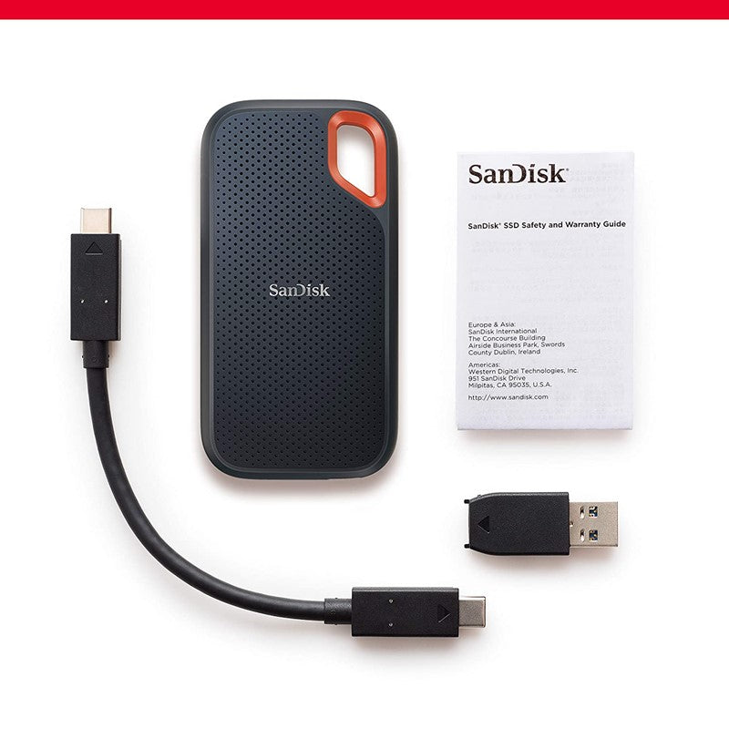 SanDisk Extreme Portable 1TB SSD V2, USB Type-C 3.2 Gen 2, Up to 1050 MB/s Speed