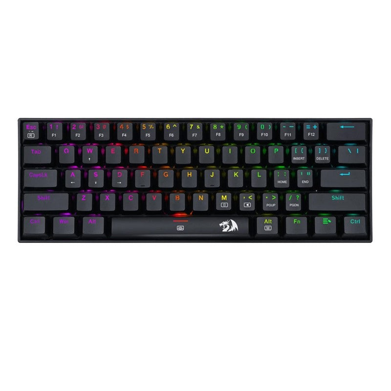 Redragon DragonBorn K630 RGB Portable 61 Key Wired Mechanical Gaming Keyboard - Black