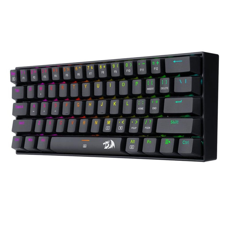 Redragon DragonBorn K630 RGB Portable 61 Key Wired Mechanical Gaming Keyboard - Black