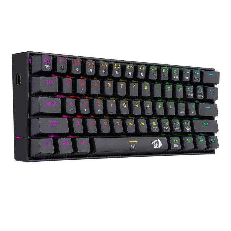 Redragon DragonBorn K630 RGB Portable 61 Key Wired Mechanical Gaming Keyboard - Black