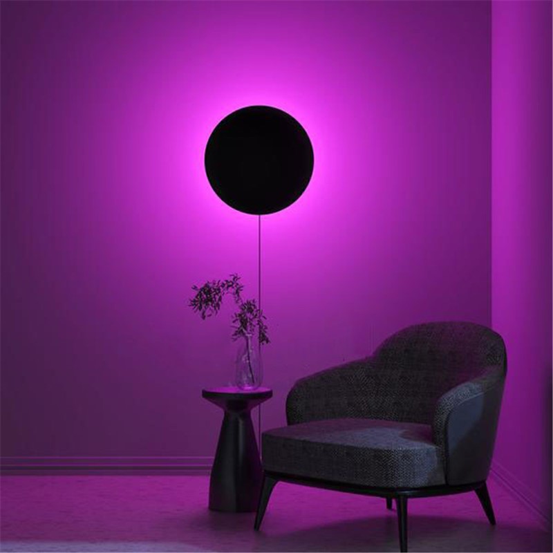 Modern Round RGB LED Wall Light, Lamp with Remote Control