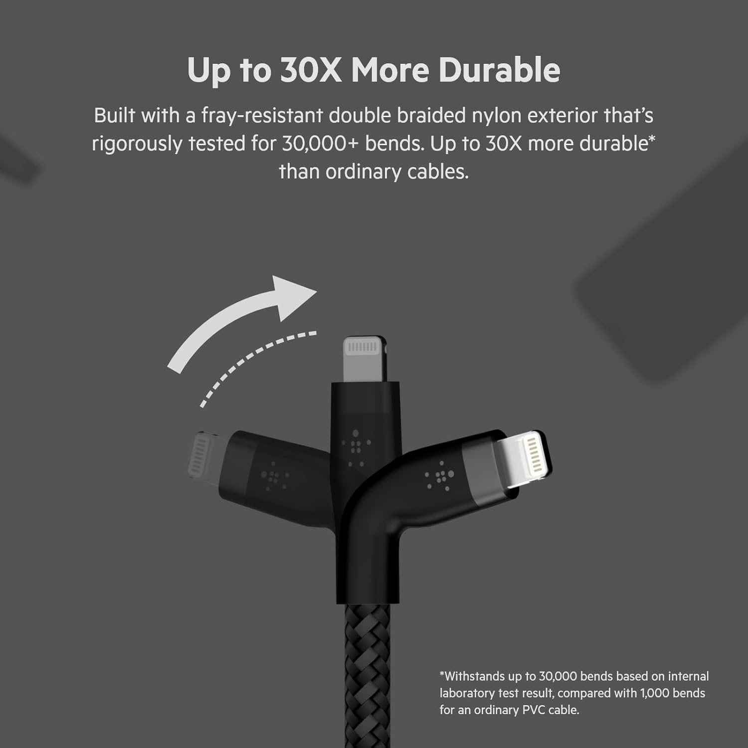 Belkin BoostCharge Pro Flex Braided USB Type C to Lightning Cable (3M), MFi Certified 20W Fast Charging PD Power Delivery for iPhone