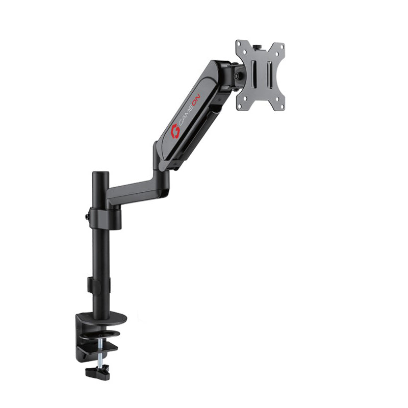 GAMEON GO-3363 Pole-Mounted Gas Spring Single Monitor Arm, Stand And Mount For Gaming And Office Use, 17