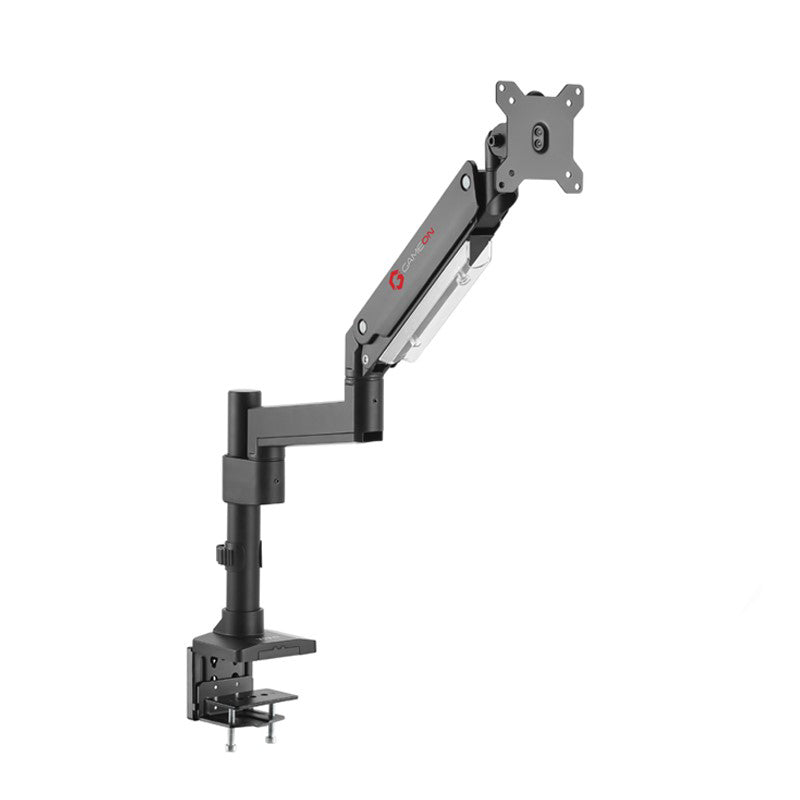 GAMEON GO-2083 Pole-Mounted Aluminum Heavy-Duty Spring-Assisted Single Monitor Arm For Gaming And Office Use, 17