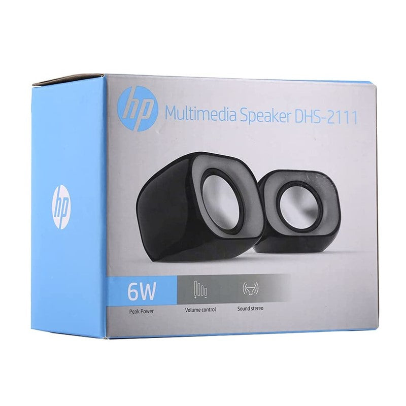 HP DHS-2111 Speaker Desktop Wired Mini Multimedia USB Speaker, Stereo, Subwoofer for Home, Mobile & Notebook