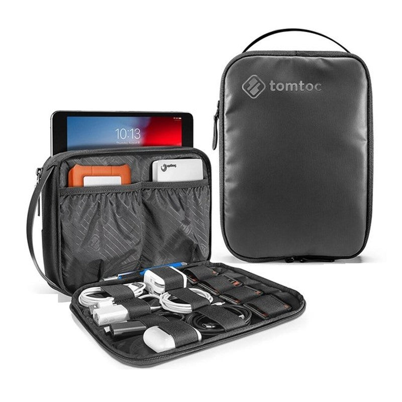 Tomtoc Organizer Travel Universal Cable Kit Management Organizer Accessories Storage Case Pouch Bag for iPad Mini 6/ 5 / 4 / 3, Cable, Charger, Phone, USB, SD Card