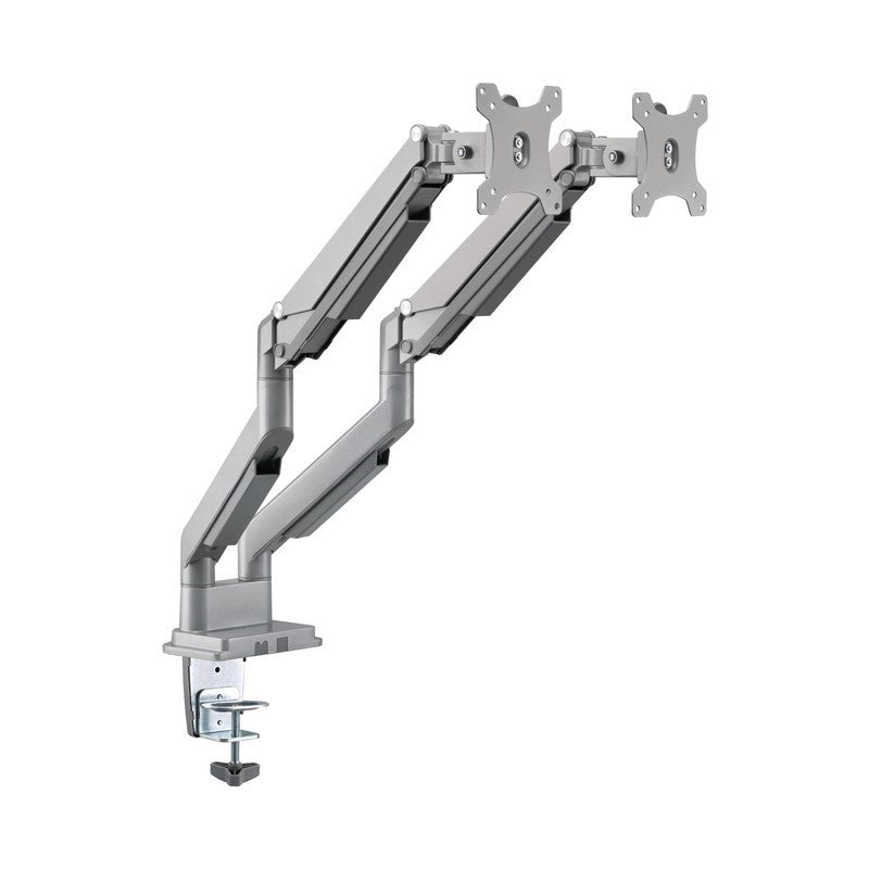 Gadgeton Gas Spring Aluminum Dual Monitor Arm, Stand And Mount For Gaming And Office Use, 17