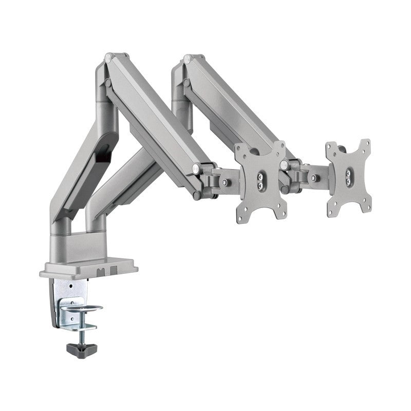 Gadgeton Gas Spring Aluminum Dual Monitor Arm, Stand And Mount For Gaming And Office Use, 17