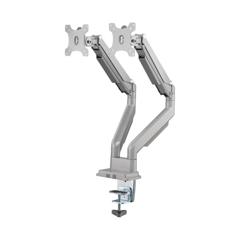 Gadgeton Gas Spring Aluminum Dual Monitor Arm, Stand And Mount For Gaming And Office Use, 17