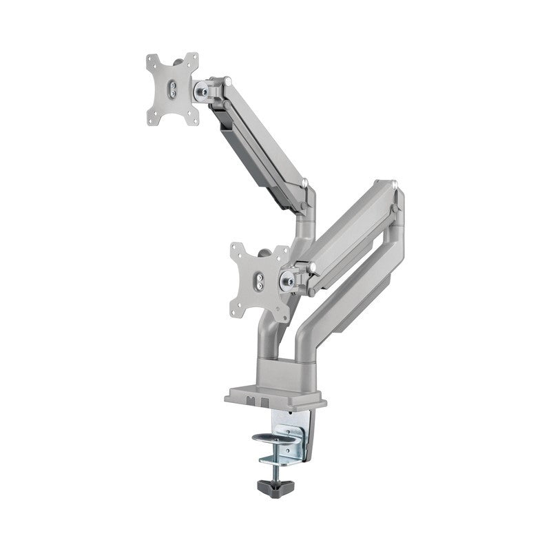 Gadgeton Gas Spring Aluminum Dual Monitor Arm, Stand And Mount For Gaming And Office Use, 17
