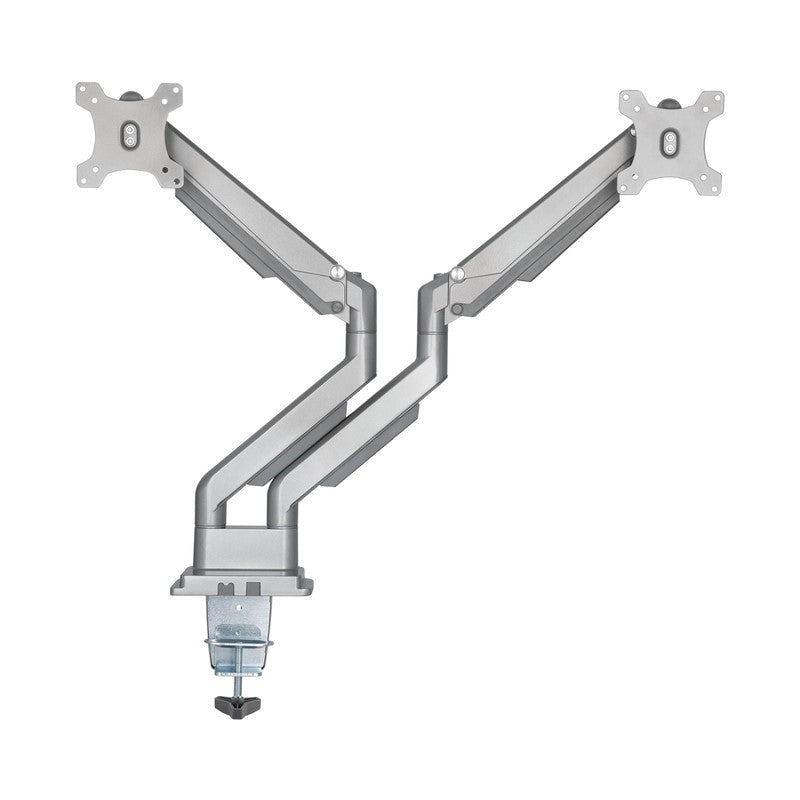 Gadgeton Gas Spring Aluminum Dual Monitor Arm, Stand And Mount For Gaming And Office Use, 17