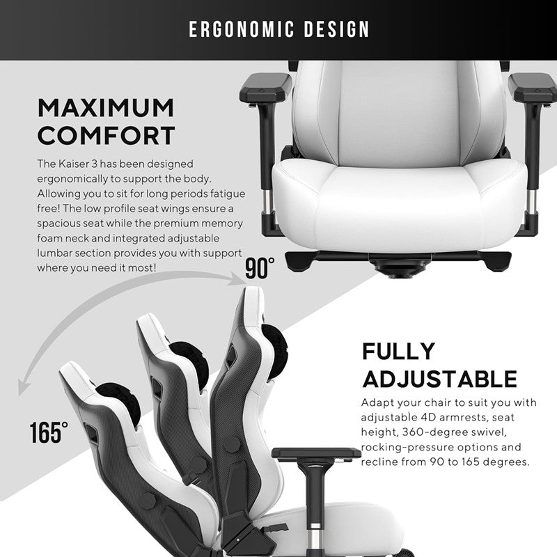 Anda Seat Kaiser 3 Pro 5D XL - White