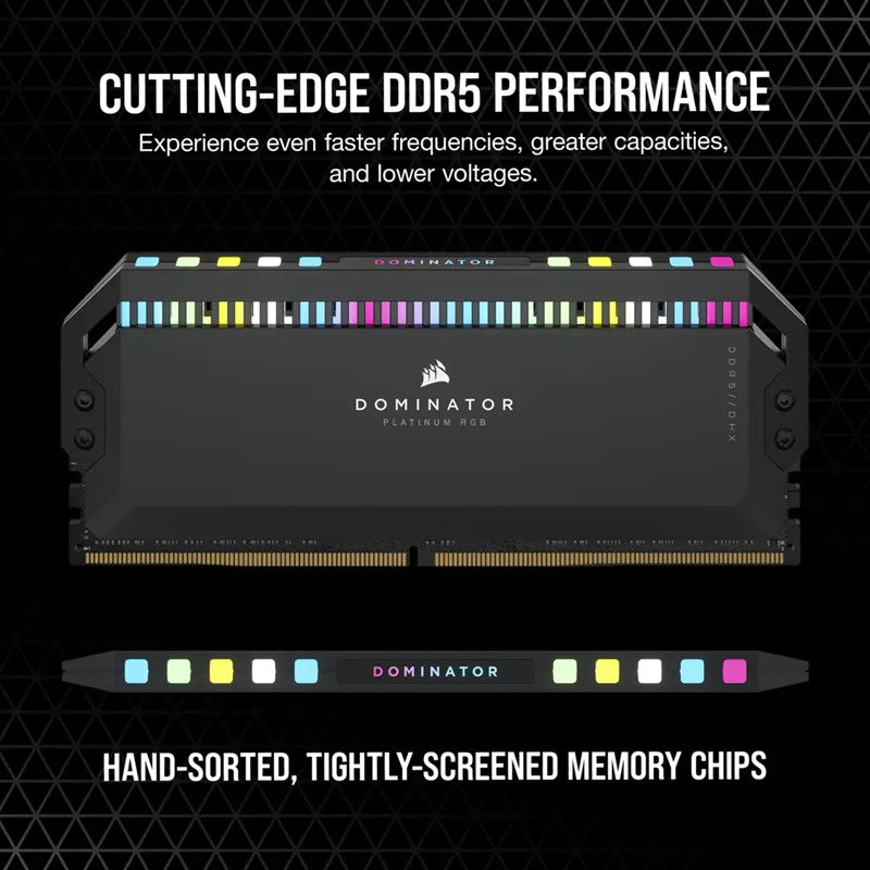 Corsair DOMINATOR PLATINUM RGB 32GB (2x16GB) DDR5 DRAM 5600MHz C36 Memory Kit