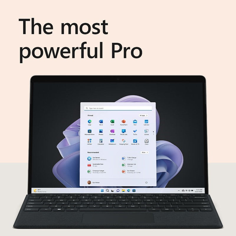 Microsoft Surface Pro 9, 13” PixelSense Flow Display, i7-1255U 12Th Generation, 16GB RAM 512GB SSD Windows 11 Pro - Graphite