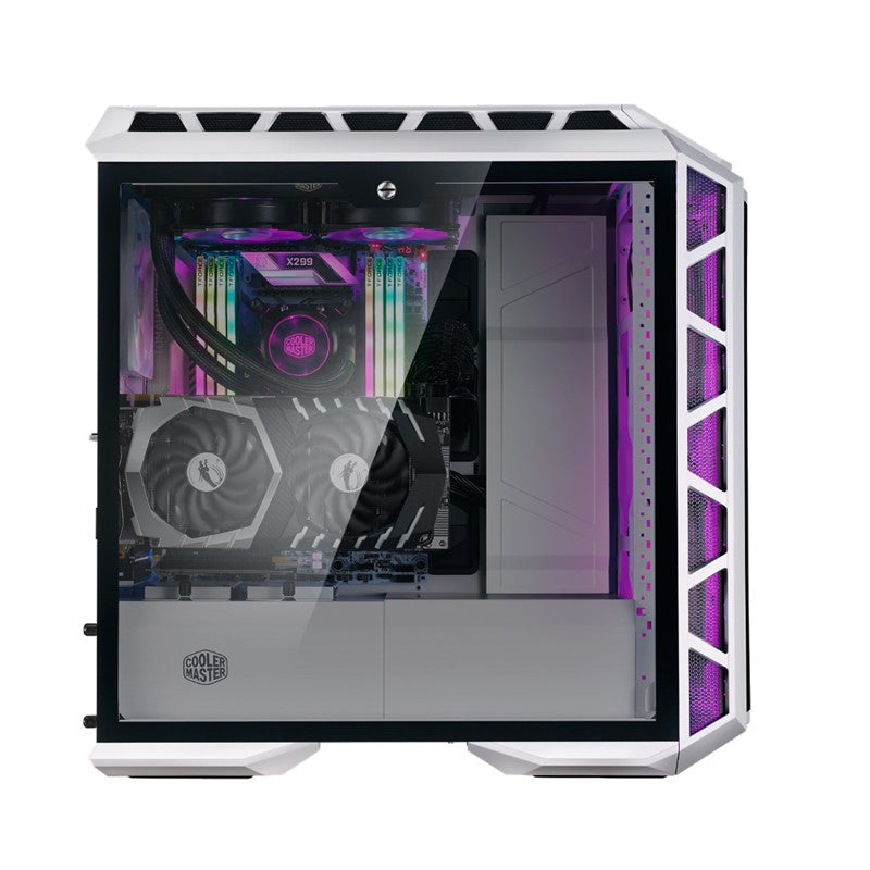 Cooler Master MasterCase H500P Mesh ARGB E-ATX Gaming PC Case - White (Dual 200mm ARGB Fan Included)