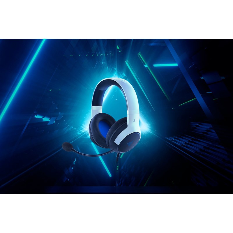 White Razor Haedset Razer Kaira X Licensed Playstation 5 Wired Gaming Headset - White