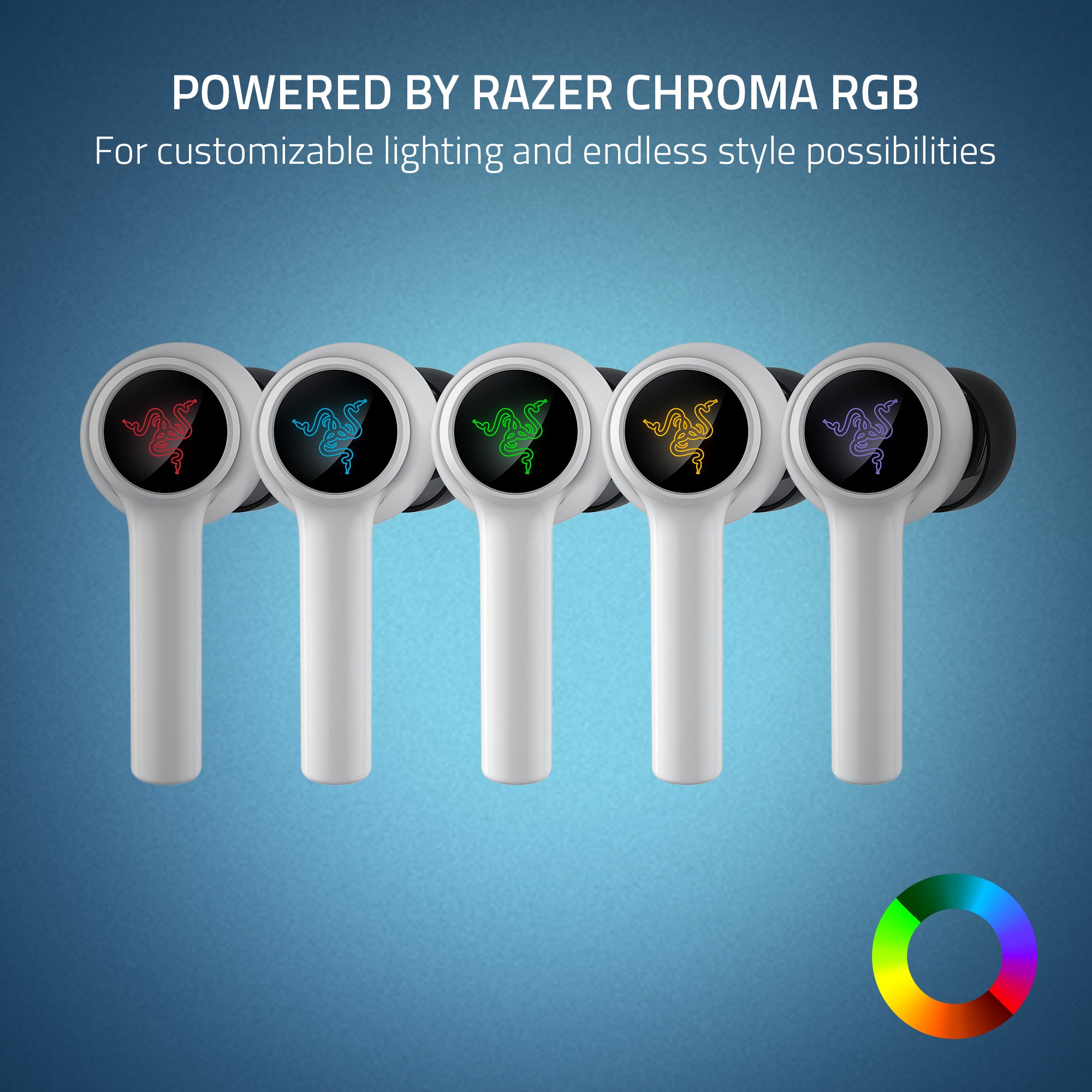 Razer Hammerhead HyperSpeed - PlayStation Licensed Wireless Multi-Platform Gaming Earbuds - White