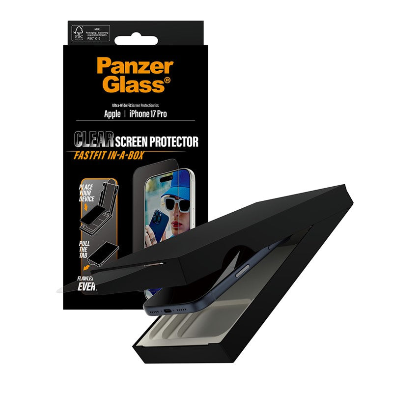 PanzerGlass iPhone 17 Air / iPhone Pro / iPhone 17 Pro Max Screen Protector, Ultra-Wide Fit