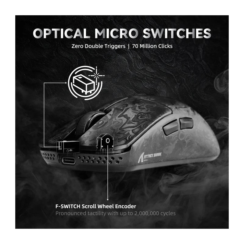 ATTACK SHARK R11 ULTRA Carbon Fiber Wireless 8K PAW3950MAX Gaming Mouse