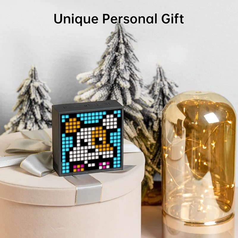 Divoom Timebox Evo Pixel Art Bluetooth Speaker With 16x16 LED Animation Display, App Control & Bedside Alarm Clock - Black