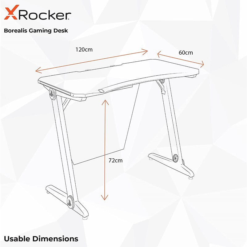 X-Rocker Sony PlayStation - Borealis PC Gaming Desk with LED's + DXRacer Master Series Gaming Chair - White