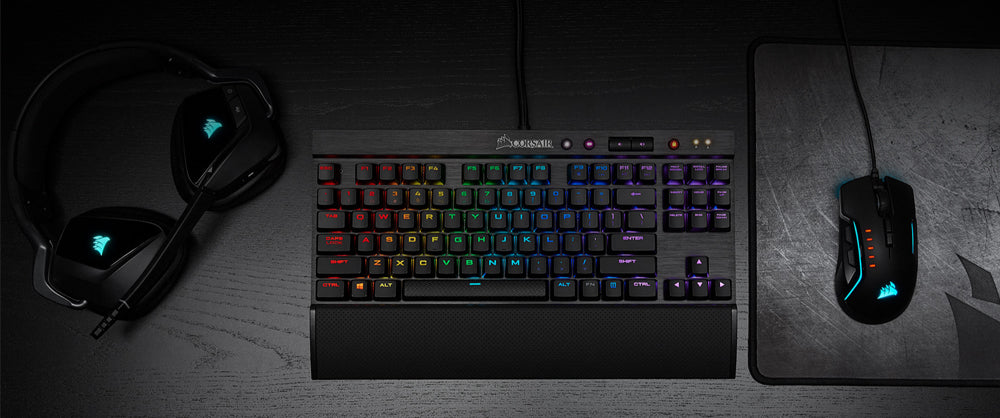 Corsair K65 RGB RAPIDFIRE TKL Wired Mechanical Gaming Keyboard (CHERRY MX Speed RGB) - Black