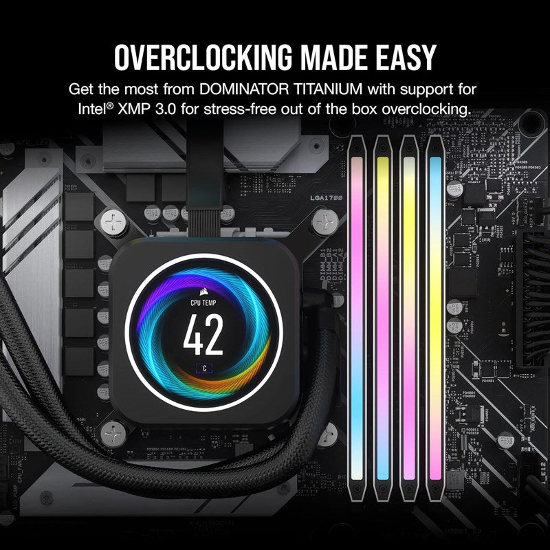 Corsair DOMINATOR TITANIUM RGB 64GB (2x32GB) DDR5 DRAM 6600MT/s CL32 Intel XMP Memory Kit - White