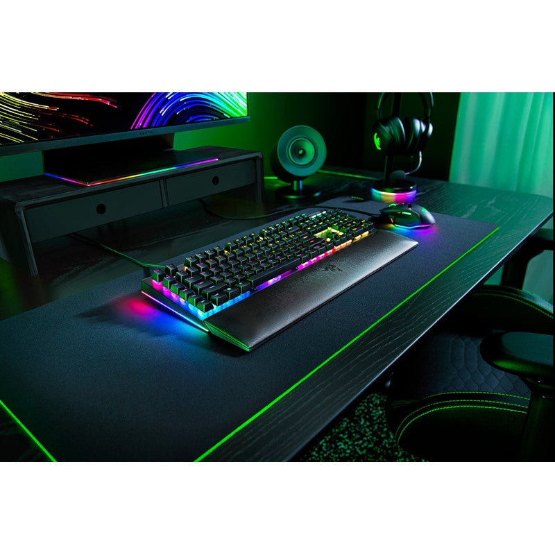 Razer BlackWidow V4 Wired Mechanical Gaming Keyboard with Razer Chroma RGB (Green Switch) - Black