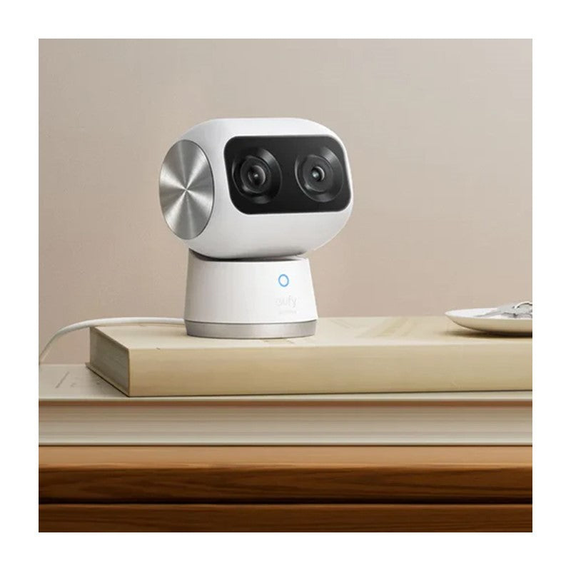 Eufy Security Indoor Cam S350,Dual Cameras, 4K UHD Resolution Security Camera with 8x Zoom and 360° PTZ, Human/Pet AI,Dual-Band Wi-Fi 6, White