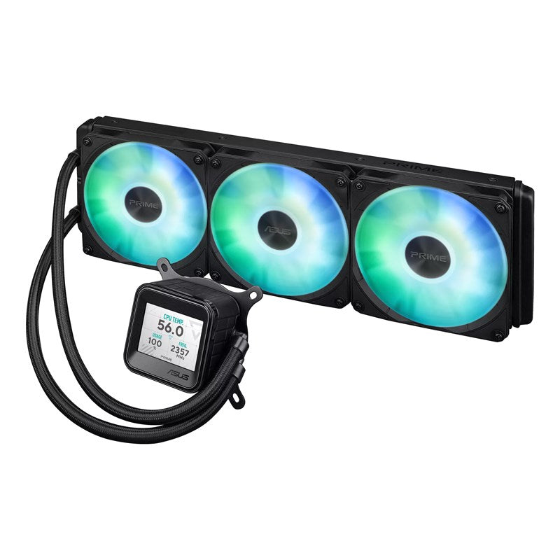 Asus PRIME LC 360 ARGB LCD AIO Liquid CPU Cooler with 2.3-inch LCD Screen - Black