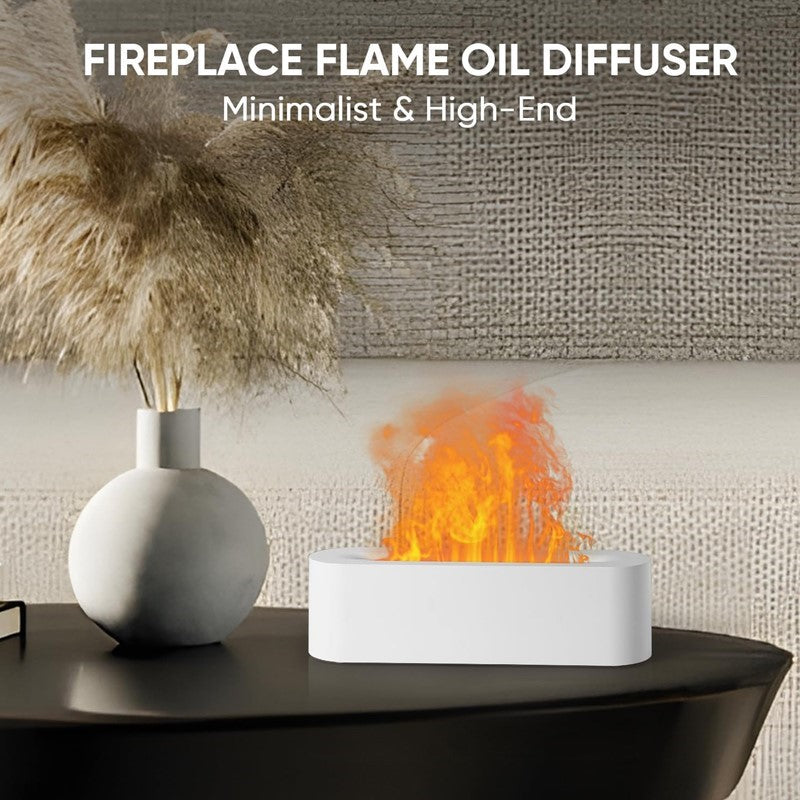 Gadgeton RGB Flame Aroma Diffuser & Humidifier with 7-Color LED Light - White, (Pack of 2)