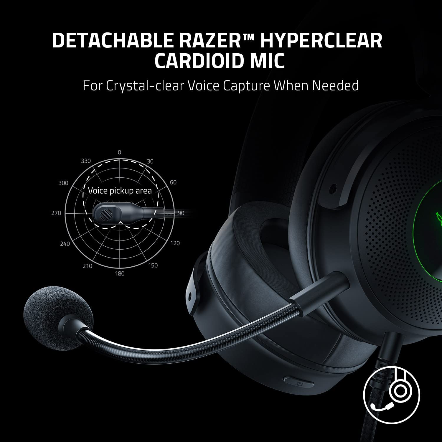 Razer Kraken V3 HyperSense Wired USB Gaming Headset with Haptic Technology - Black