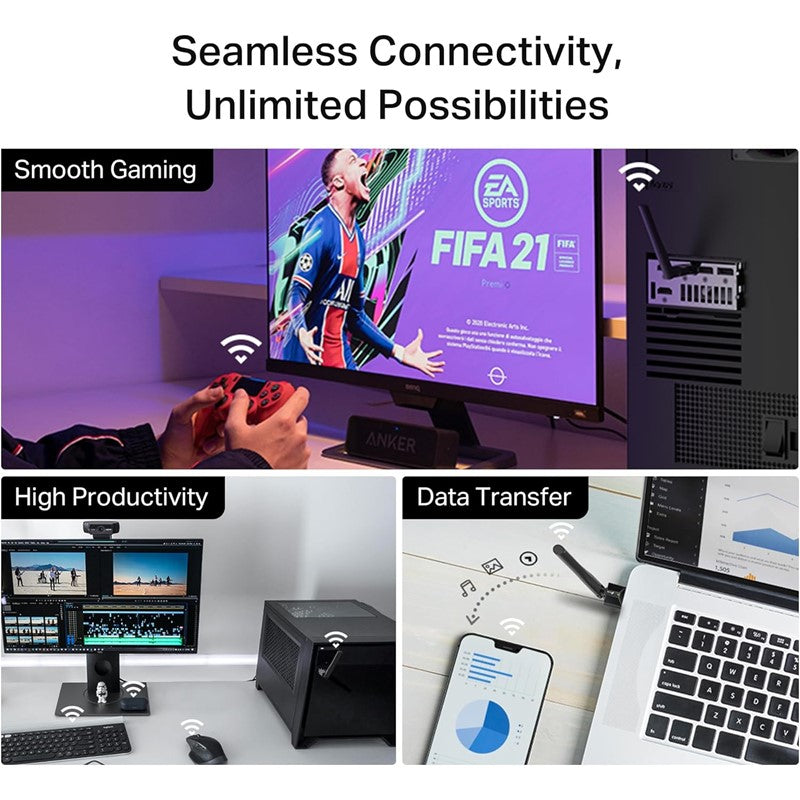 TP-Link USB Bluetooth Adapter for PC, Bluetooth 5.3 Long Range Receiver, Plug and Play, Adjustable Antenna