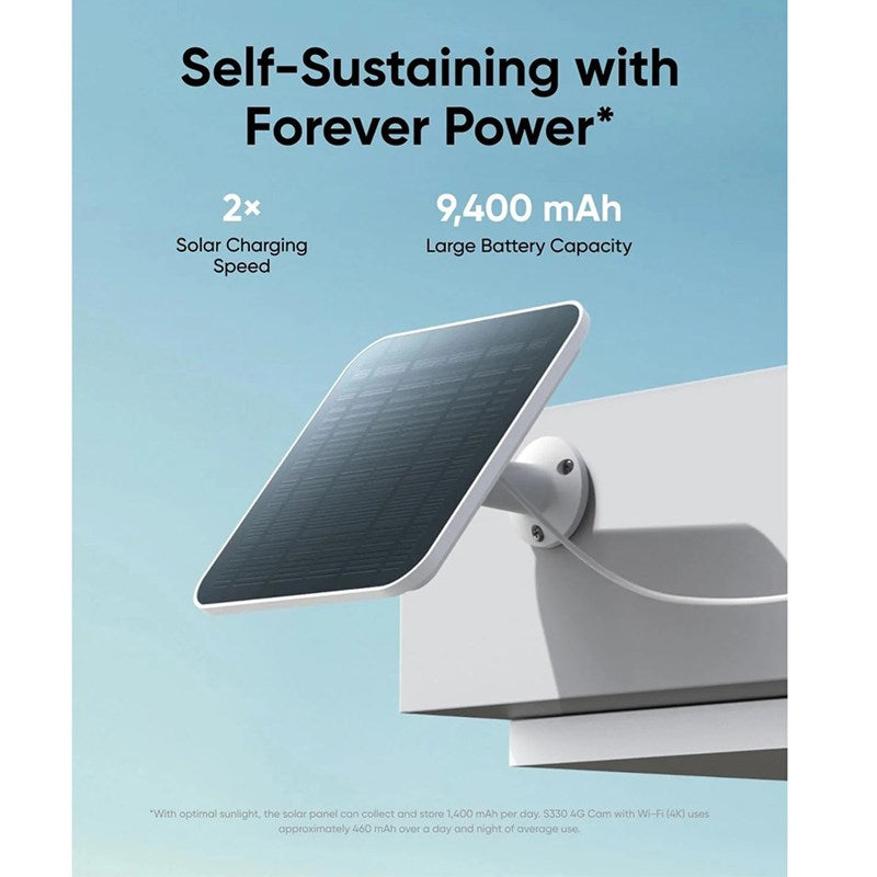 Eufy Security 4G LTE Cam S330, 4K Cellular Solar Security Cameras Wireless Outdoor, Pan and Tilt, 4G and Wi-Fi Duo-Mode, AI Tracking, with SIM Card and 32GB SD Card